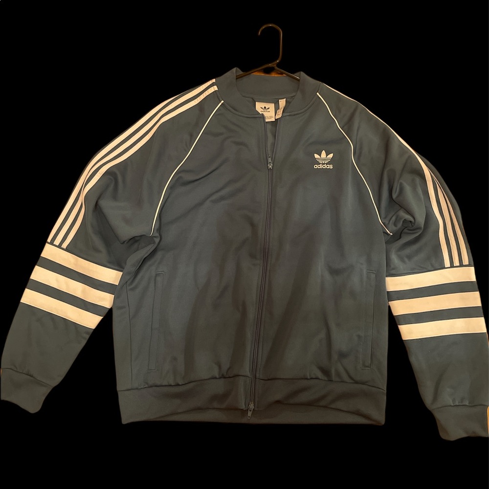 Adidas XL Blanche Blue/White Track Jacket
